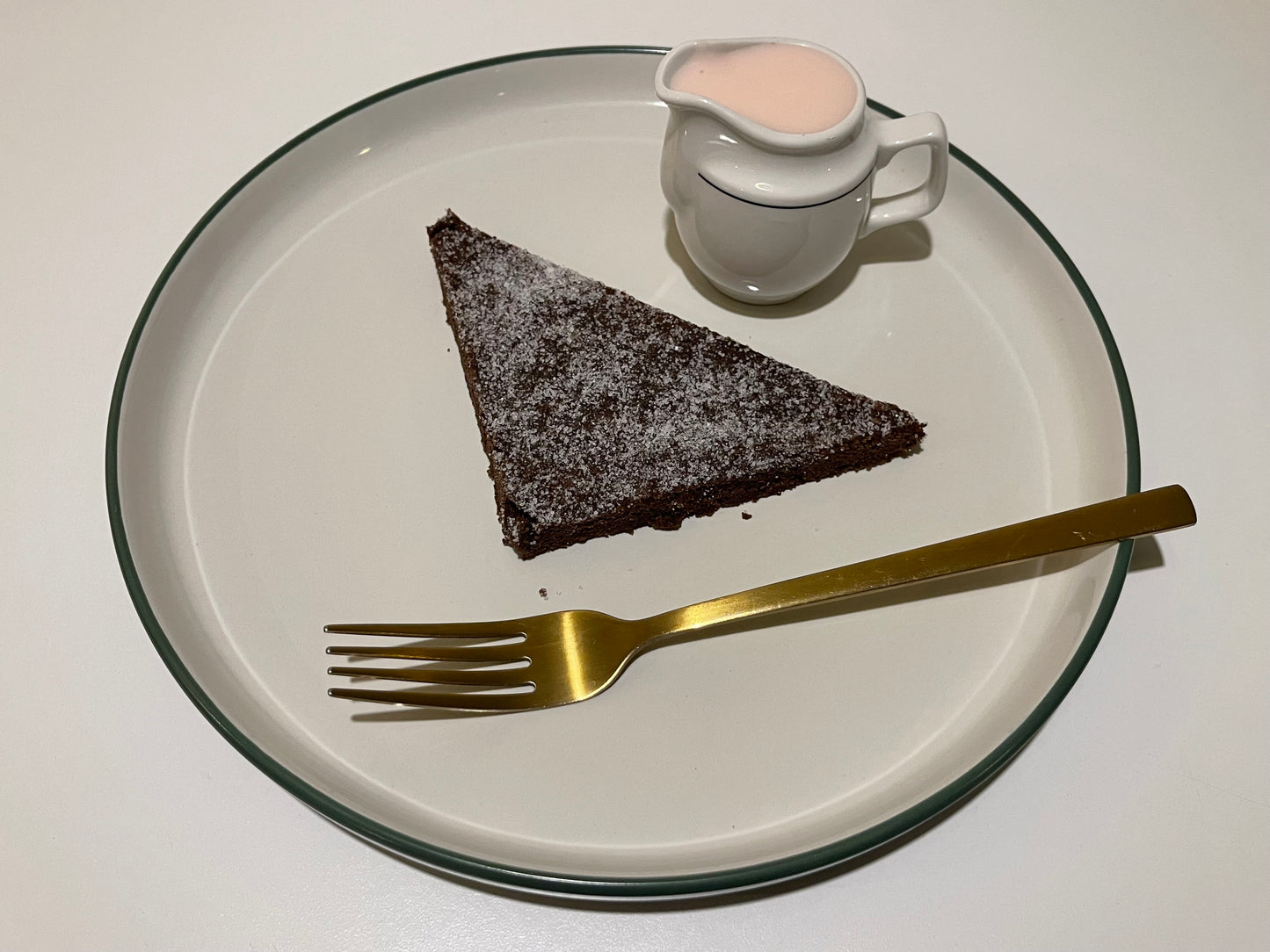 Chocolate Concrete Cake & Pink Custard