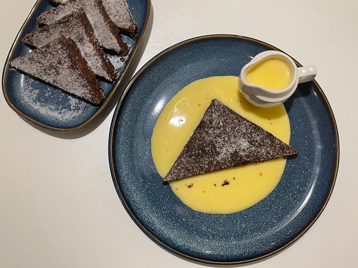 Chocolate Concrete Cake & Vanilla Custard